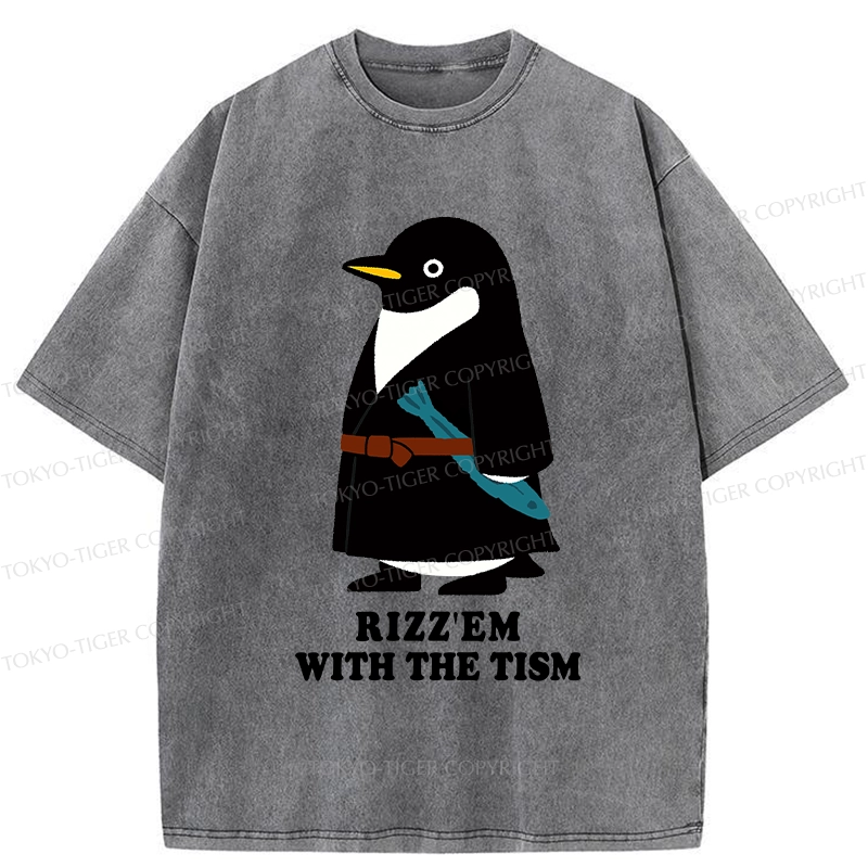 Tokyo-Tiger Rizz'Em With The Tism Washed T-Shirt
