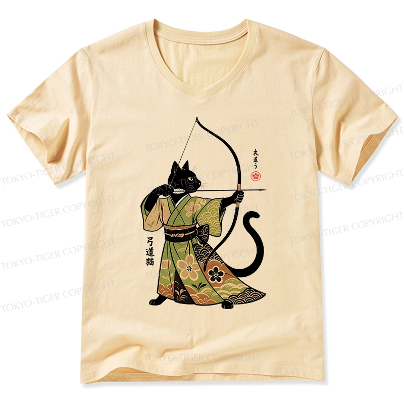 Tokyo-Tiger Japan Cat Archery V-Neck Classic T-Shirt