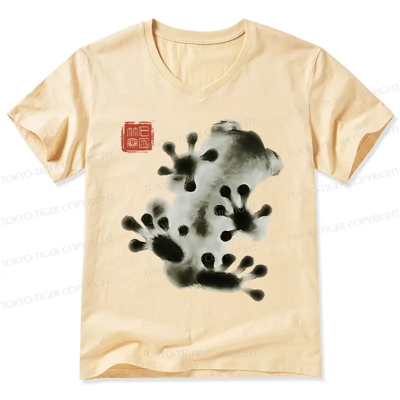 Tokyo-Tiger Ink Painting Frog V-Neck Classic T-Shirt