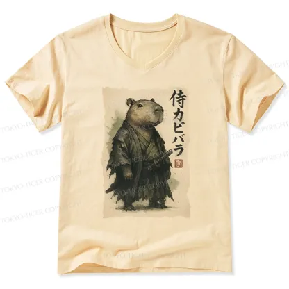 Tokyo-Tiger Capybara Samurai V-Neck Classic T-Shirt