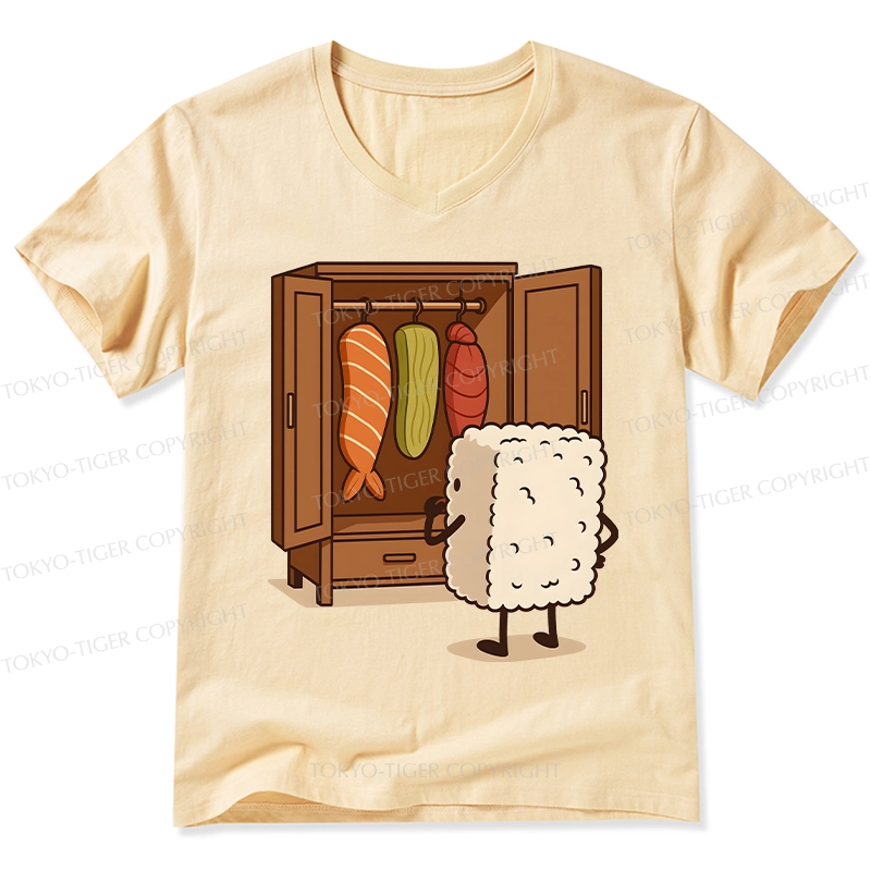 Tokyo-Tiger Sushi Pick Out Clothes V-Neck Classic T-Shirt