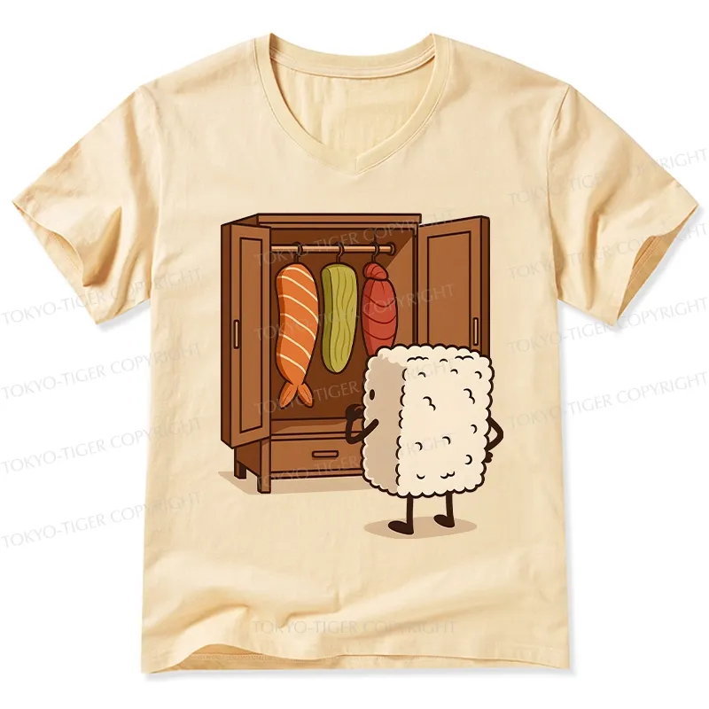 Tokyo-Tiger Sushi Pick Out Clothes V-Neck Classic T-Shirt