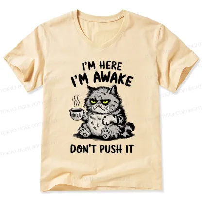 Tokyo-Tiger Tired Cat V-Neck Classic T-Shirt