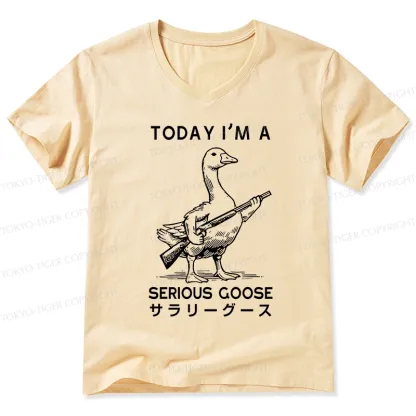Tokyo-Tiger Serious Stupid Goose V-Neck Classic T-Shirt