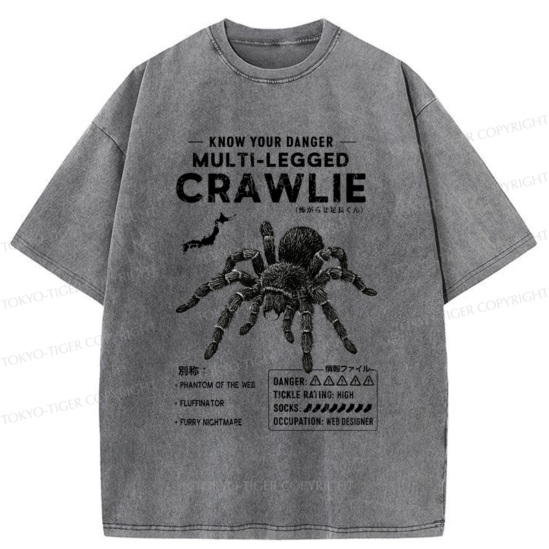 Tokyo-Tiger Scary Multi-Legged Crawlie Washed T-Shirt