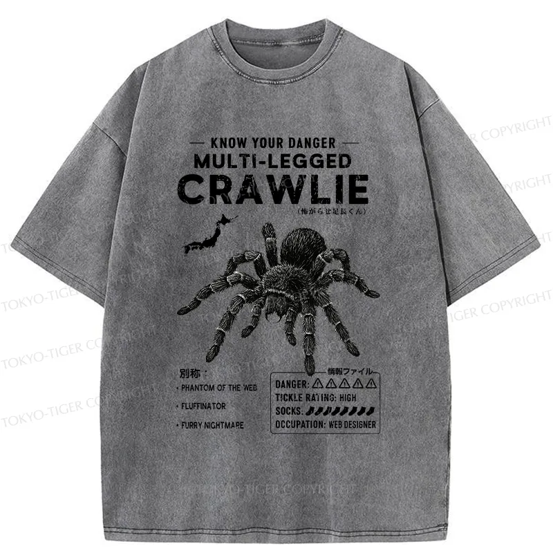 Tokyo-Tiger Scary Multi-Legged Crawlie Washed T-Shirt