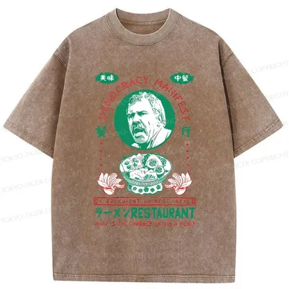 Tokyo-Tiger Delicious Chinese Food Washed T-Shirt