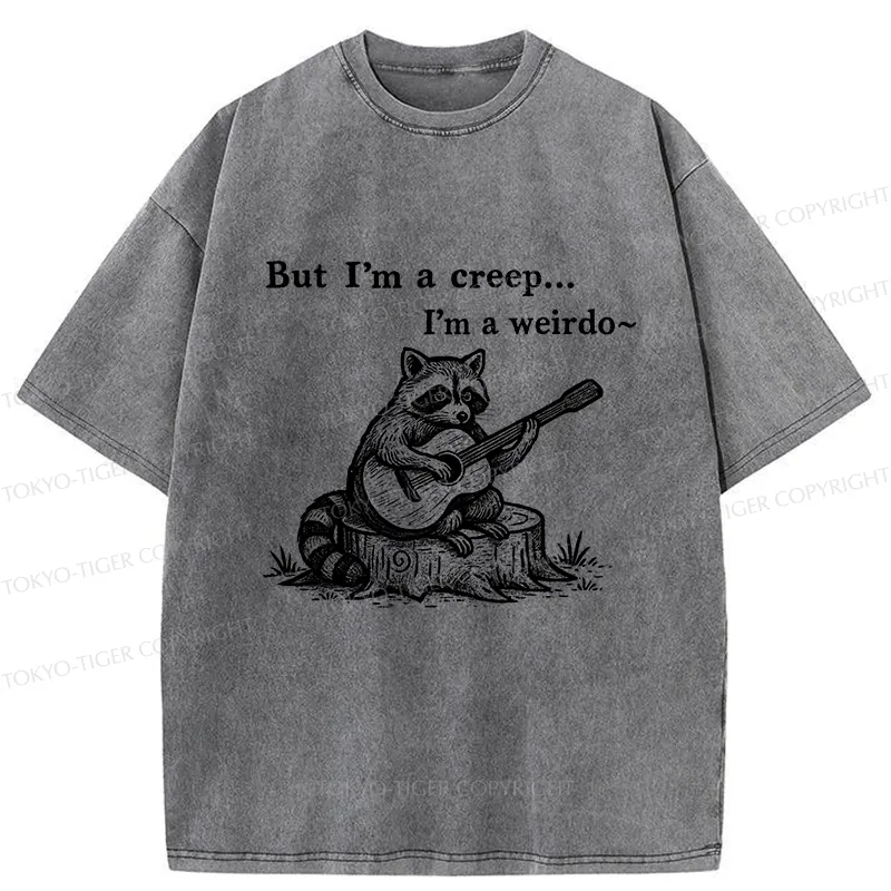 Tokyo-Tiger I'm A Weirdo Funny Washed T-Shirt