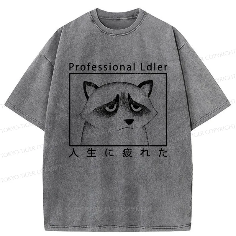 Tokyo-Tiger Professional Ldler Raccoon Washed T-Shirt