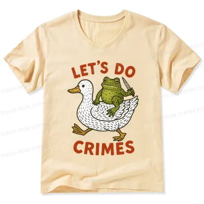 Tokyo-Tiger Frog Ready To Commit Crime V-Neck Classic T-Shirt