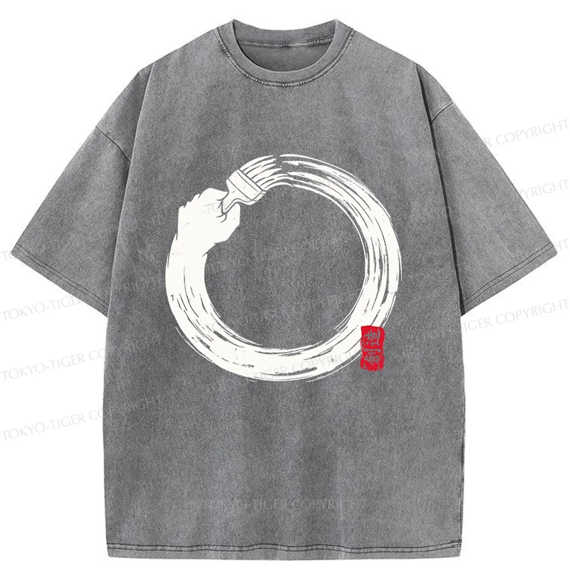 Tokyo-Tiger Painter's Enso Washed T-Shirt