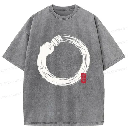 Tokyo-Tiger Painter's Enso Washed T-Shirt