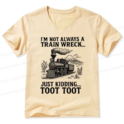Tokyo-Tiger Funny Train Jokes V-Neck Classic T-Shirt