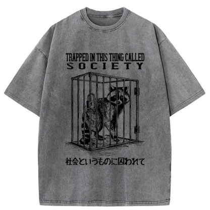 Tokyo-Tiger Trapped By Society Washed T-Shirt