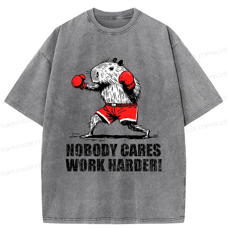 Tokyo-Tiger Capybara Fitness Washed T-Shirt