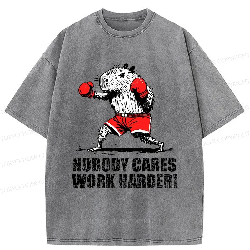 Tokyo-Tiger Capybara Fitness Washed T-Shirt