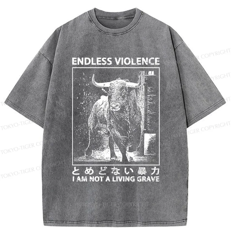Tokyo-Tiger I Am Not A Living Grave Washed T-Shirt