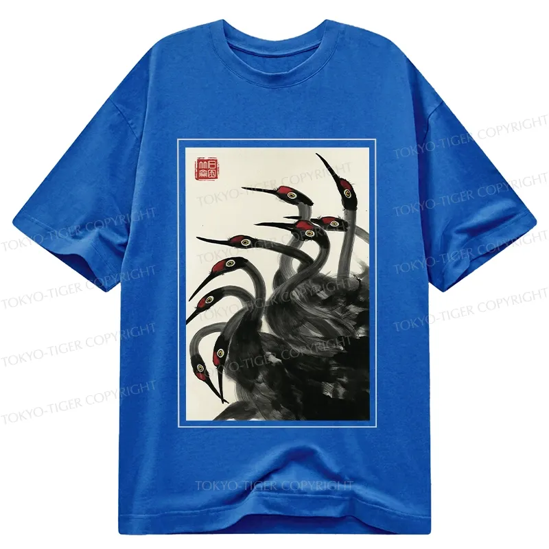 Tokyo-Tiger Retro Red Crowned Crane Classic T-Shirt