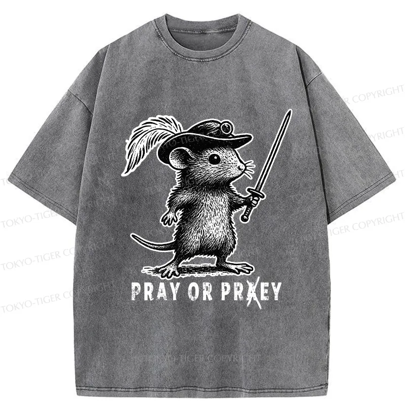 Tokyo-Tiger Pray Or Prey Washed T-Shirt