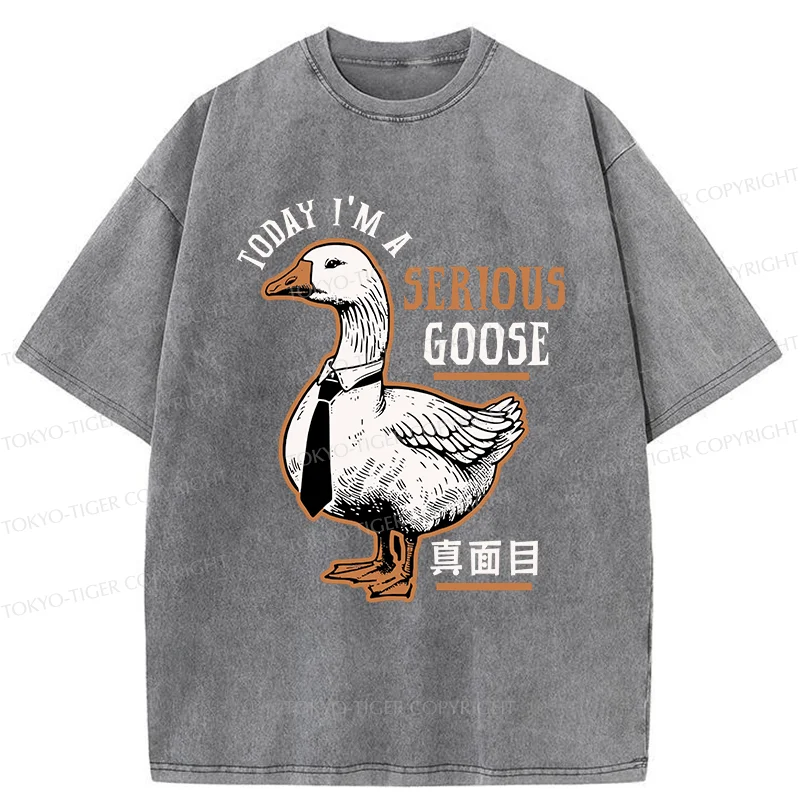Tokyo-Tiger Japanese Serious Goose Washed T-Shirt