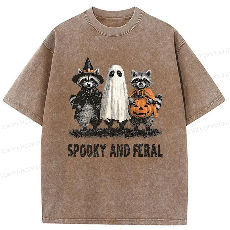 Tokyo-Tiger Halloween Raccoon Washed T-Shirt
