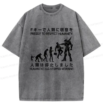Tokyo-Tiger Human.Exe Has Stopped Working Washed T-Shirt