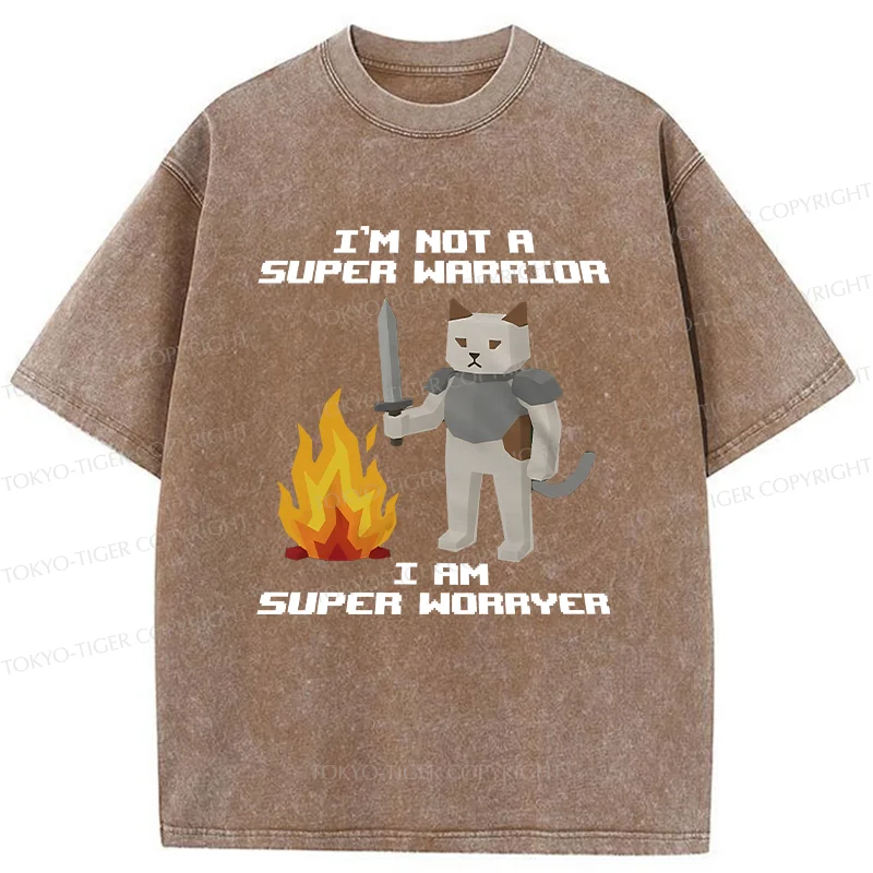 Tokyo-Tiger Cat Warrior Funny Washed T-Shirt