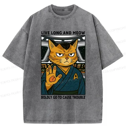 Tokyo-Tiger Intergalactic Troublemaker Cat Washed T-Shirt