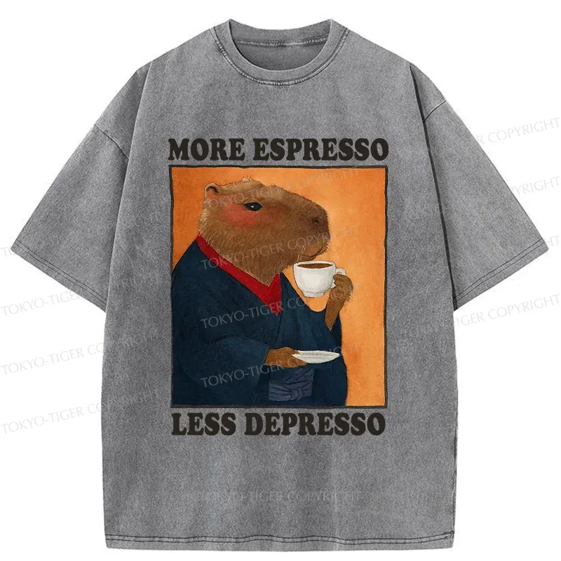 Tokyo-Tiger Elegant Capybara Washed T-Shirt