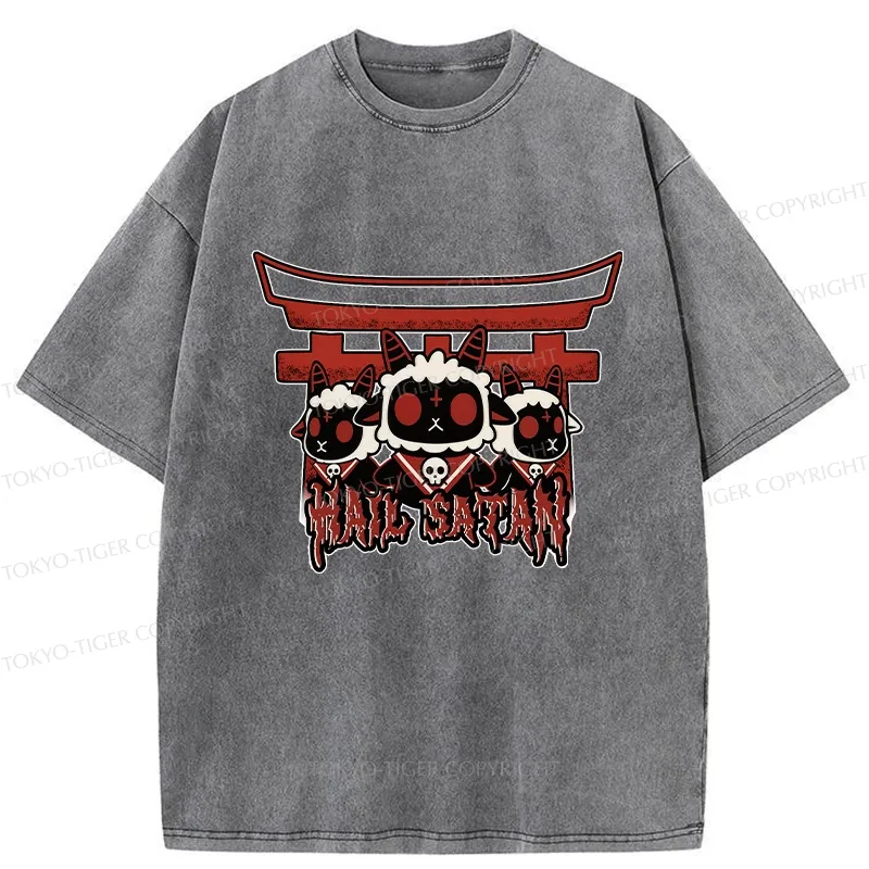 Tokyo-Tiger Hail Satan Washed T-Shirt