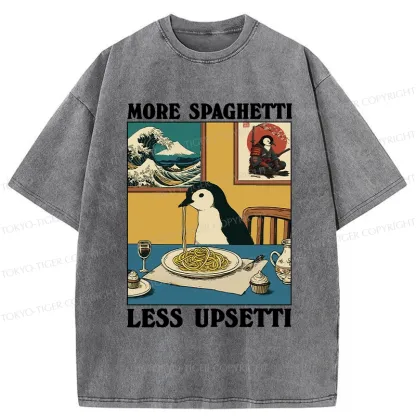 Tokyo-Tiger More Spaghetti Less Upsetti Penguin Washed T-Shirt