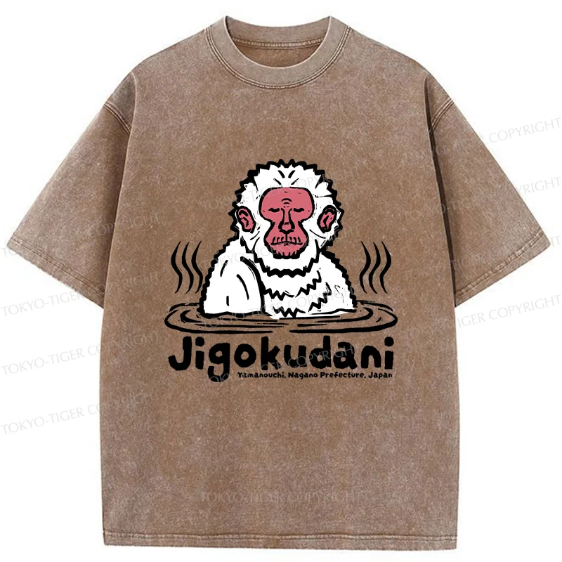 Tokyo-Tiger Japanese Hot Spring Monkey Washed T-Shirt
