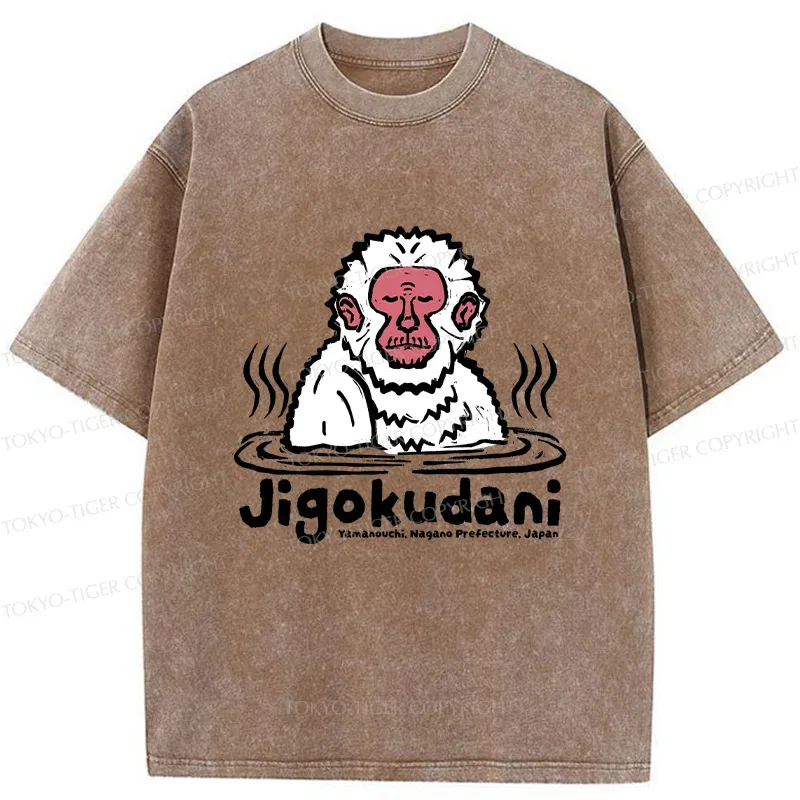 Tokyo-Tiger Japanese Hot Spring Monkey Washed T-Shirt