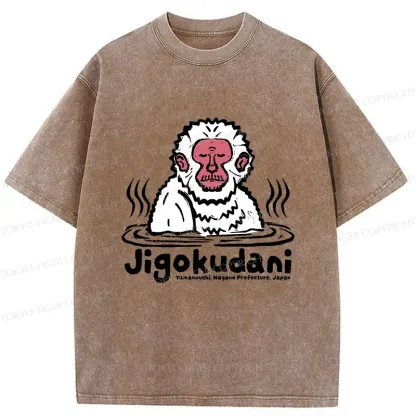 Tokyo-Tiger Japanese Hot Spring Monkey Washed T-Shirt