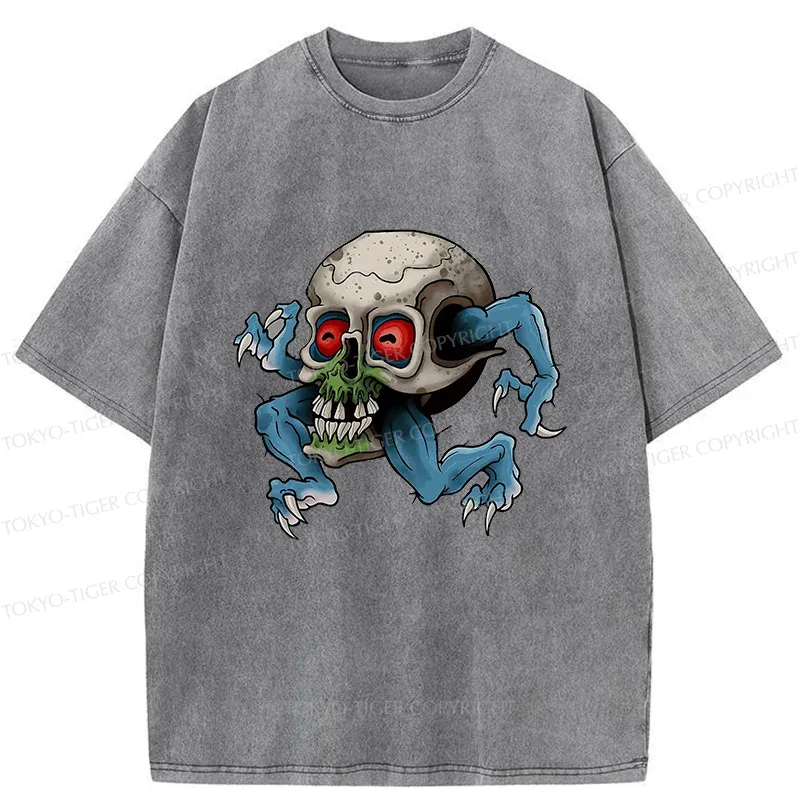Tokyo-Tiger Japanese Skeleton Yokai Washed T-Shirt