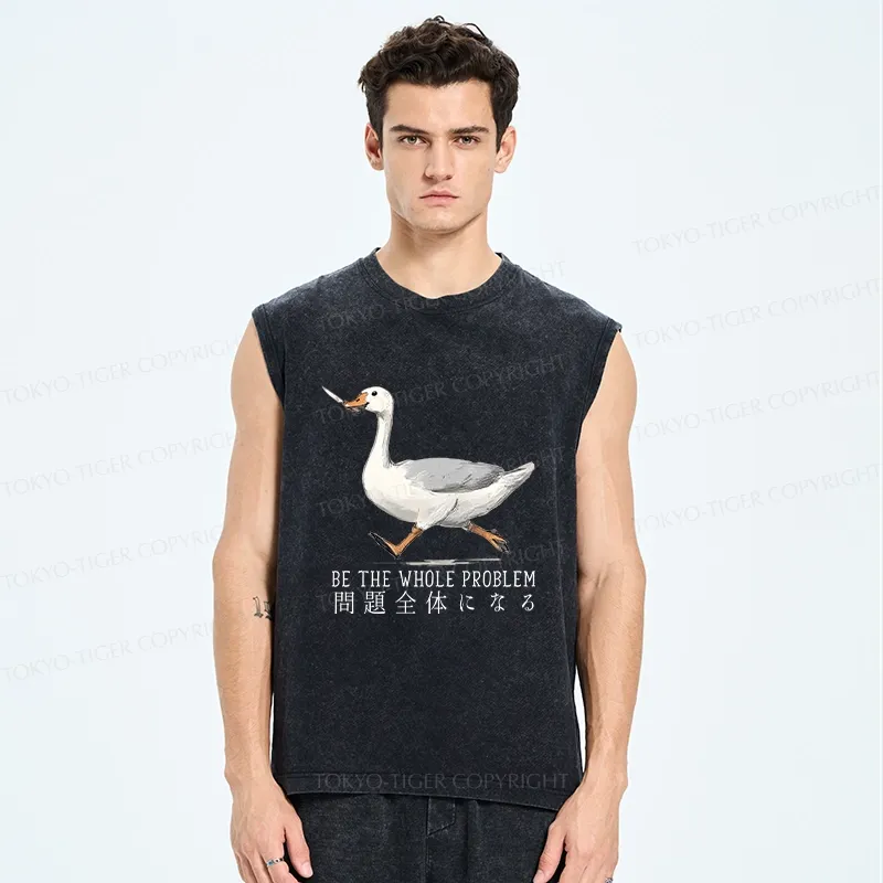 Tokyo-Tiger Running Stupid Goose Washed Tank