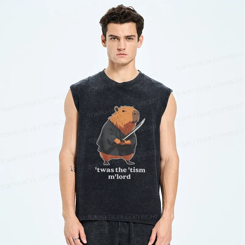 Tokyo-Tiger Focused Samurai Capybara Washed Tank
