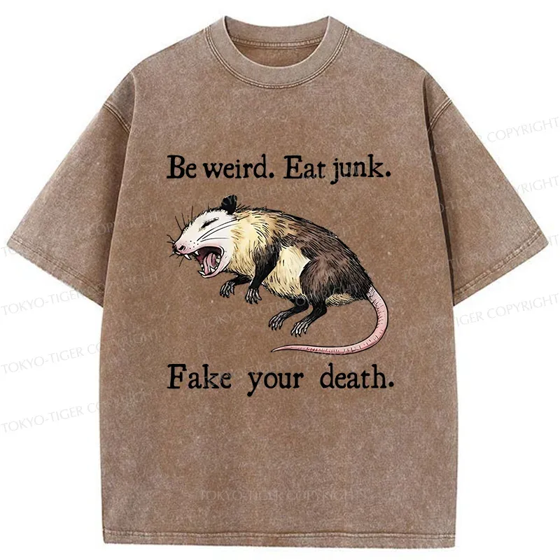 Tokyo-Tiger Possum Playing Dead Washed T-Shirt
