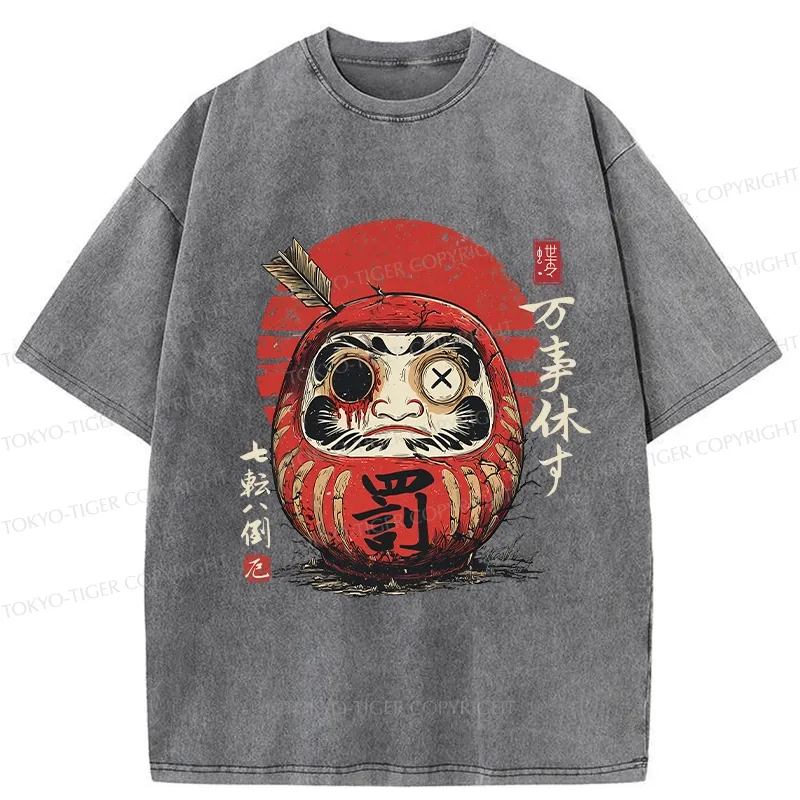 Tokyo-Tiger The Tenacious Daruma Washed T-Shirt