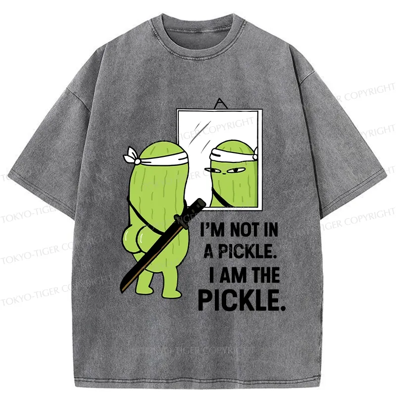 Tokyo-Tiger Funny I Am The Pickle Washed T-Shirt