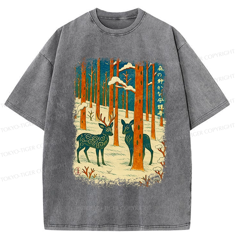 Tokyo-Tiger The Forest's Honorable Guardian Washed T-Shirt