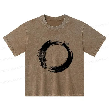 Tokyo-Tiger Dragon's Circle Kids Washed T-Shirt
