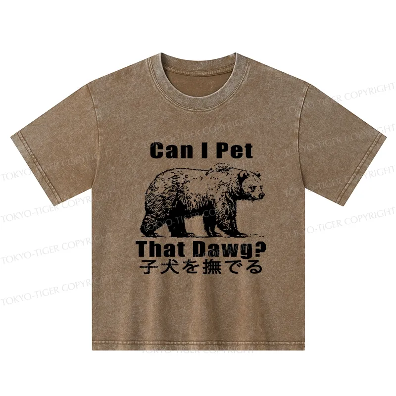 Tokyo-Tiger Pet The Bear Kids Washed T-Shirt