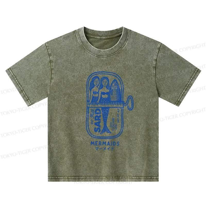 Tokyo-Tiger Mermaid Can Kids Washed T-Shirt