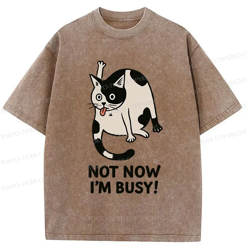 Tokyo-Tiger Busy Cat Washed T-Shirt