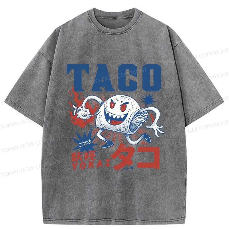 Tokyo-Tiger Japanese Taco Yokai Washed T-Shirt