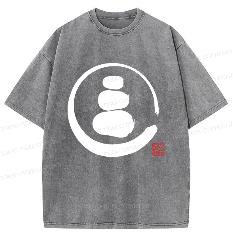 Tokyo-Tiger Traditional Zen Stone Washed T-Shirt