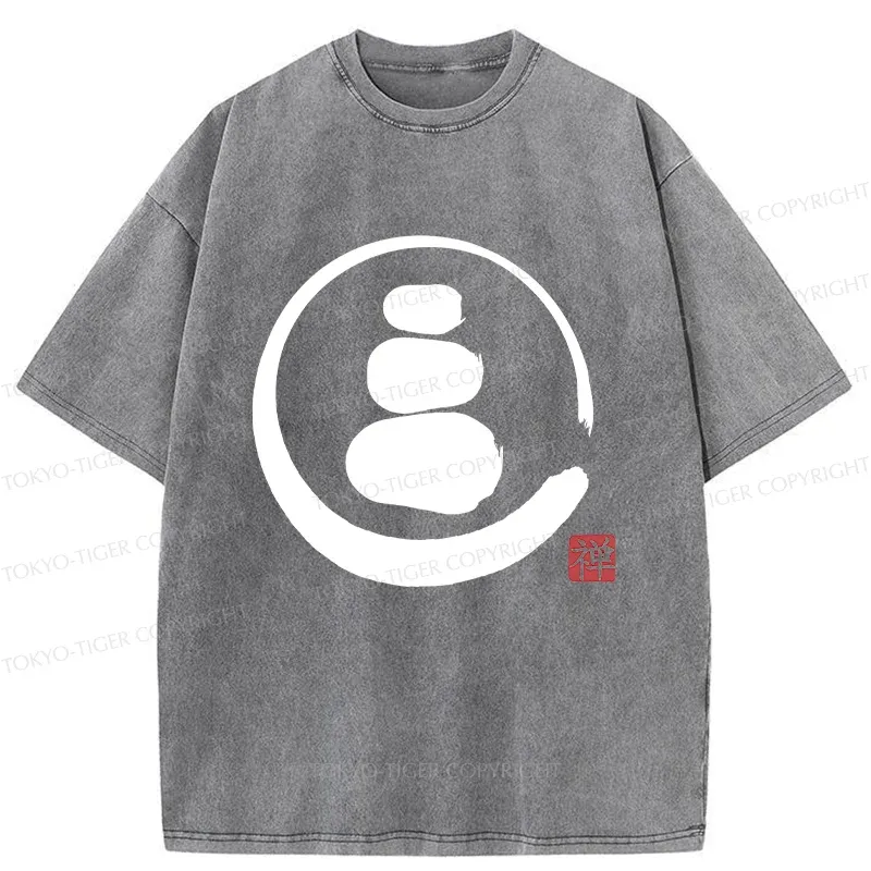 Tokyo-Tiger Traditional Zen Stone Washed T-Shirt