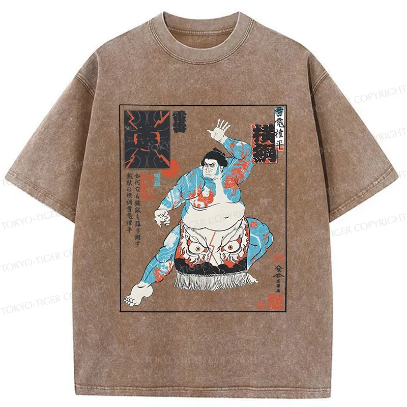 Tokyo-Tiger Japan Traditional Sumo Washed T-Shirt