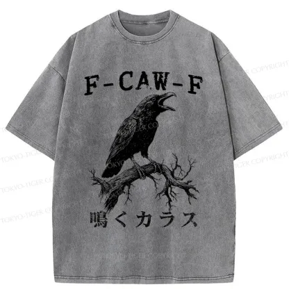 Tokyo-Tiger Funny Crow Call Washed T-Shirt